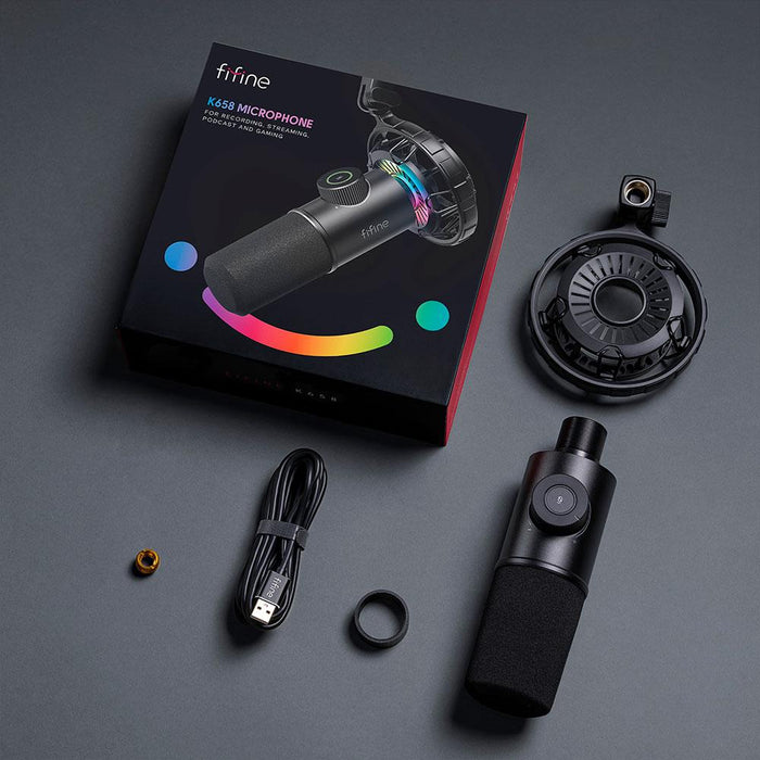 Desktop microphone FIFINE K658 Dynamic RGB - Black