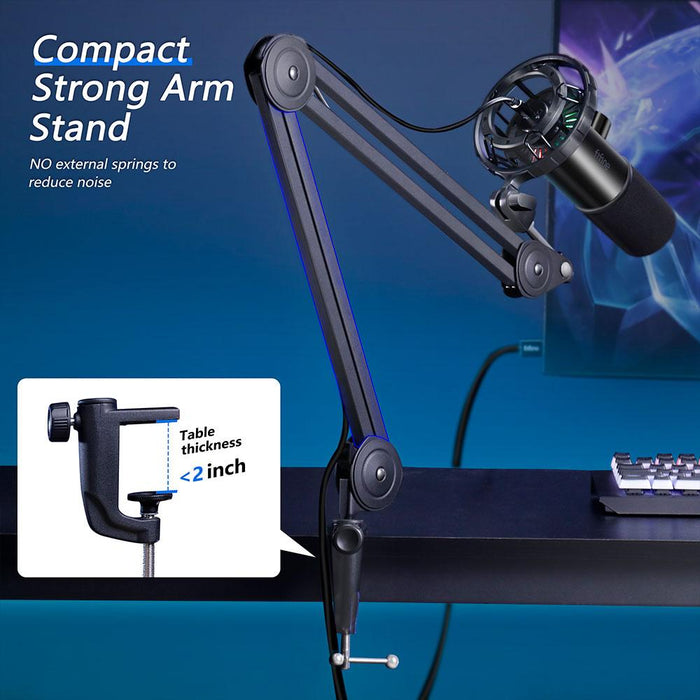 Microphone with stand FIFINE T658 Dynamic RGB - Black