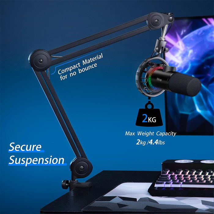 Microphone with stand FIFINE T658 Dynamic RGB - Black