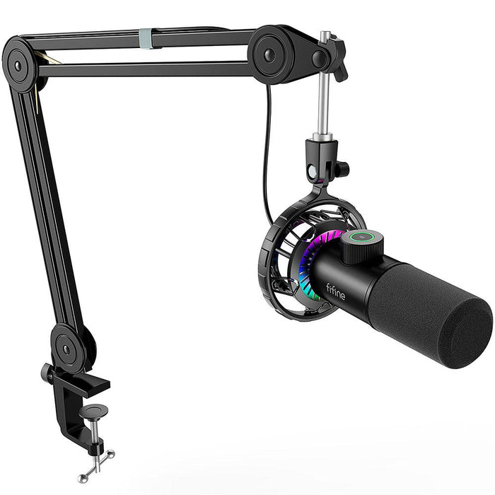 Microphone with stand FIFINE T658 Dynamic RGB - Black