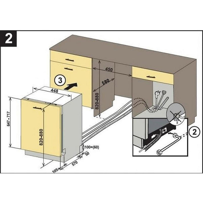 Built-in dishwasher Finlux DFX4573ABI, 10 sets, C, 450 W, mm
