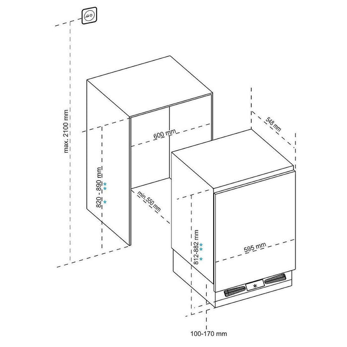 Built-in refrigerator Finlux FXNE 1600, 115 l, E, Yes