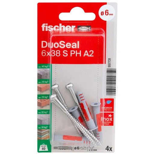 FISCHER DUOSEAL SCREW DOWEL - Комплекти дюбели<<<Дюбели<<<Инструменти и железария<<<Praktiker&&&Дюбели<<<Крепежни