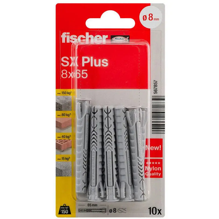 FISCHER SX PLUS EXPANSION DOwel 8X65 - Комплекти дюбели<<<Дюбели<<<Инструменти и железария<<<Praktiker