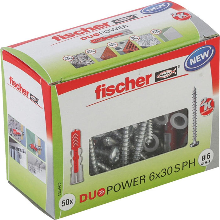 UNIVERSAL DOWEL WITH SCREW DUOPOWER 6X30MM 50PCS