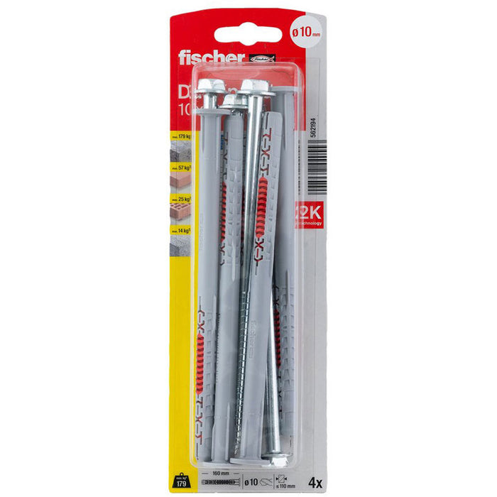 UNIVERSAL DOWEL WITH SCREW 10X160 FUS K 4 PCS. FISCHER DUOXPAND