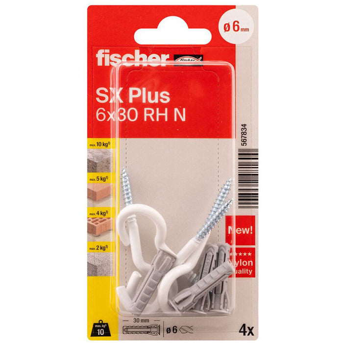 DOWEL WITH HOOK 6X30 FISCHER SX PLUS