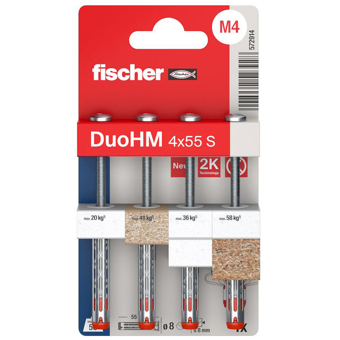 METAL DOWEL FOR CAVITIES F6X55MM FISCHER DuoHM 4x55 S