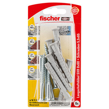 UNIVERSAL DOWEL WITH SCREW F8X60MM 6 PCS FISCHER SXS SK