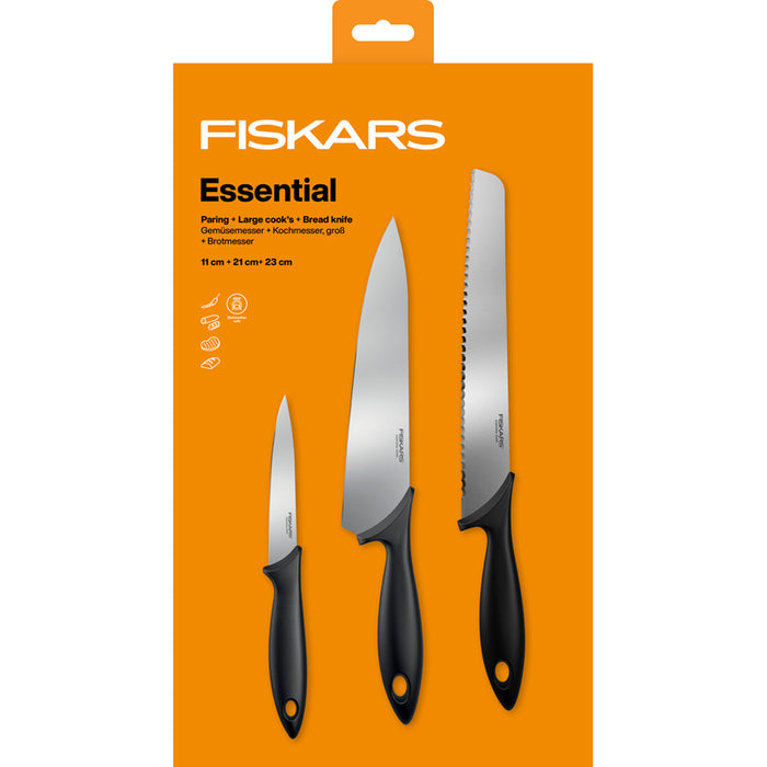 SET OF 3 FISKARS ESSENTIAL FISKARS KNIVES