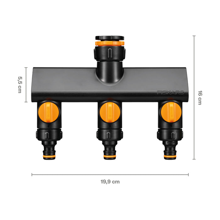 HOSE THREE-WAY CONNECTOR 1/2", 3/4" AND 1" FISKARS COMFORT 1070578
