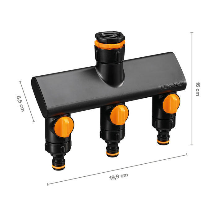 HOSE THREE-WAY CONNECTOR 1/2", 3/4" AND 1" FISKARS COMFORT 1070578