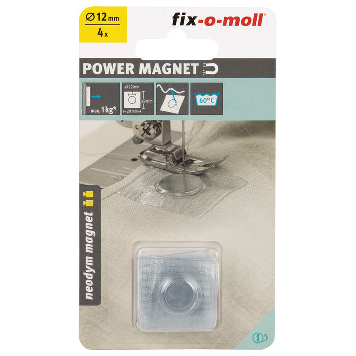 NEODYMIUM SEWING MAGNET 12 MM/2 MM 4 PCS FIX-O-MOLL