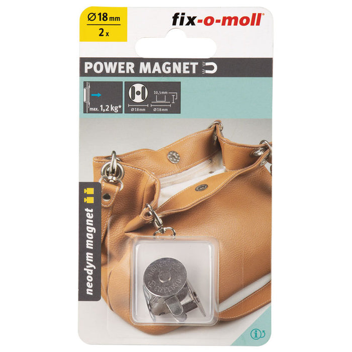 NEODYMIUM MAGNET CLASP 18 MM 2 PCS FIX-O-MOLL