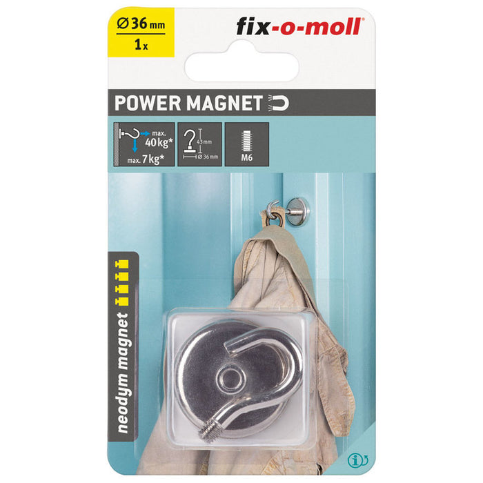 NEODYMIUM MAGNET HOOK 36MM/49.5MM FIX-O-MOLL