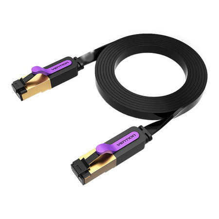 Flat Network Cable UTP CAT7 Vention ICABF RJ45 Ethernet 10Gbps 1m Black - Network cables<<<Cables<<<IT