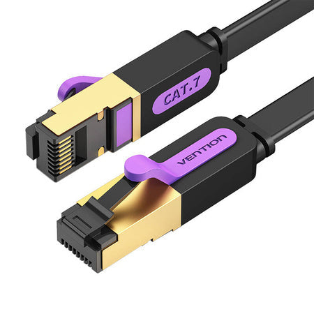 Flat Network Cable UTP CAT7 Vention ICABJ RJ45 Ethernet 10Gbps 5m Black - Network cables<<<Cables<<<IT