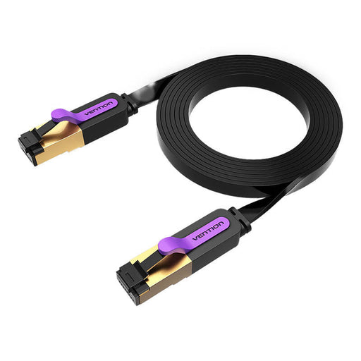 Flat Network Cable UTP CAT7 Vention ICABJ RJ45 Ethernet 10Gbps 5m Black - Network cables<<<Cables<<<IT