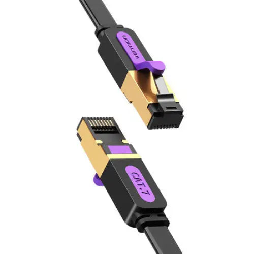 Flat Network Cable UTP CAT7 Vention ICABN RJ45 Ethernet 10Gbps 15m Black - Network cables<<<Cables<<<IT