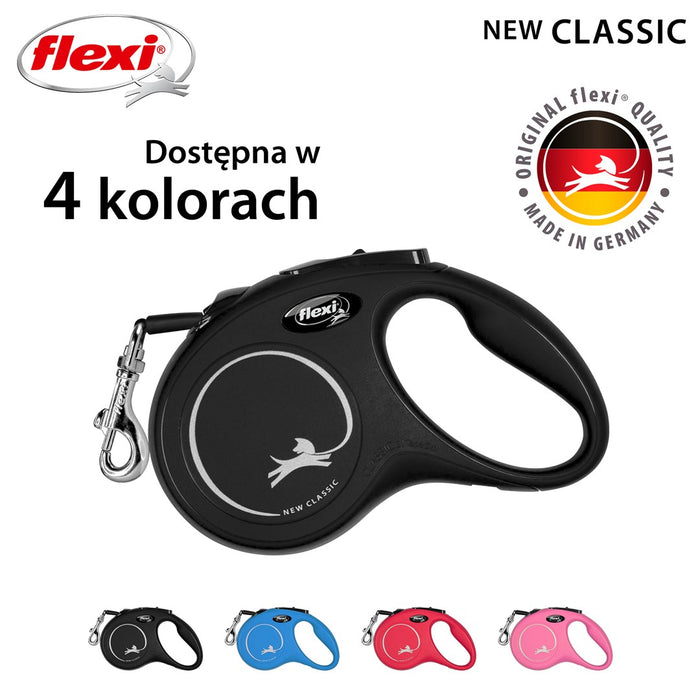 Dog Lead Flexi New Classic 5m Black Size S