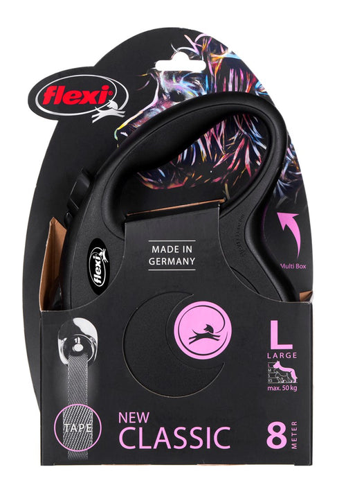 Dog Lead Flexi New Classic 8m Black Size L