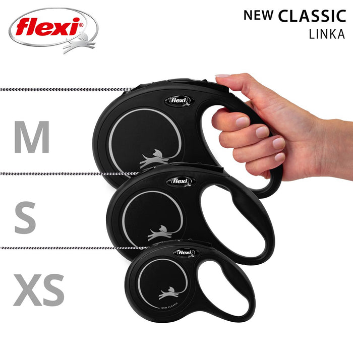 Dog Lead Flexi New Classic 8 m Black Size S