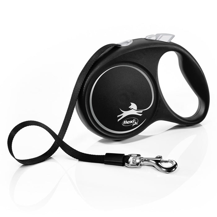 Dog Lead Flexi BLACK DESIGN 5 m Size M Silver