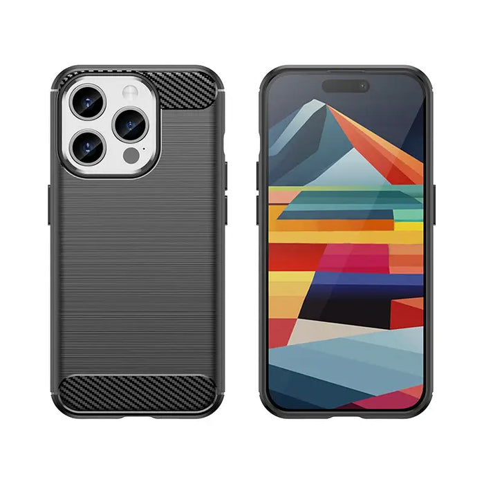 Flexible carbon pattern case for iPhone 15 Pro Carbon Case - black - Cell phone cases and covers<<<HurtelXML