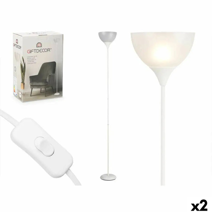 Floor Lamp Gift Decor White 60 W 220-240 V 22 x 185 x 22 cm (2 Units) - Декорация и Осветление<<<Дом