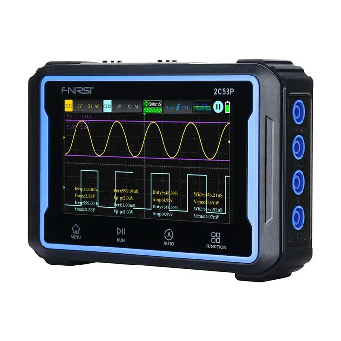 Portable 3-in-1 FNIRSI 2C53P 4.3" touchscreen oscilloscope