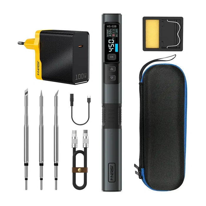 100 W smart soldering iron with FNIRSI HS-02B MAX tool kit