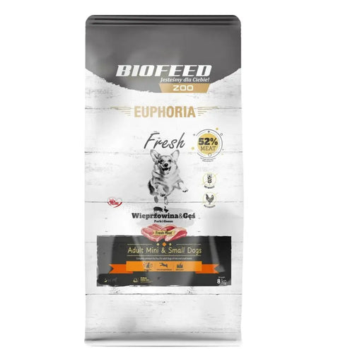 Fodder Biofeed Euphoria Fresh Adult Mini & Small Pork with goose Pig 8 kg Adult - Хранене на домашни любимци<<<Домашни