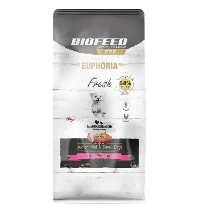 Fodder Biofeed Euphoria Fresh Junior Mini & Small Monoprotein Turkey Turkey 8 kg Kid/Junior - Хранене на домашни