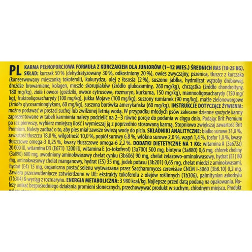 Fodder Brit Premium By Nature Junior M Kid/Junior Chicken 15 kg - Хранене на домашни любимци<<<Домашни Животни<<<Дом