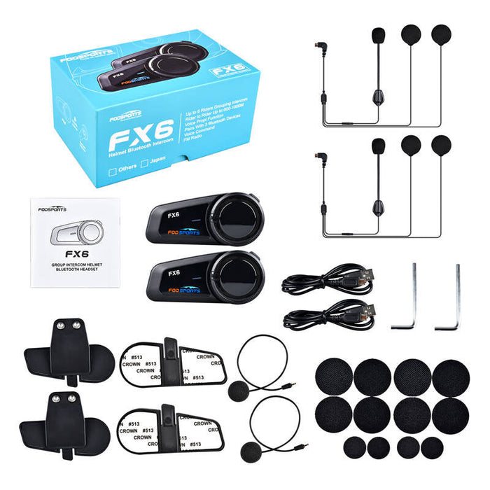 Fodsports FX6 motorcycle intercom two-pack (black) - Intercoms<<<Audio<<<InnproXML