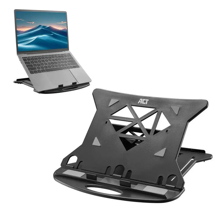 Foldable lightweight laptop stand ACT AC8150 7 positions Black - Охлаждащи поставки за лаптопи<<<Лаптопи таблети и