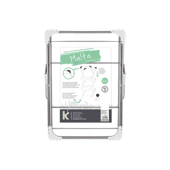 Folding clothes line Kipit White Silver polypropylene Iron 47 x 41 x 136 cm 49 x 6,5 x 47 cm Vertical (5 Units)
