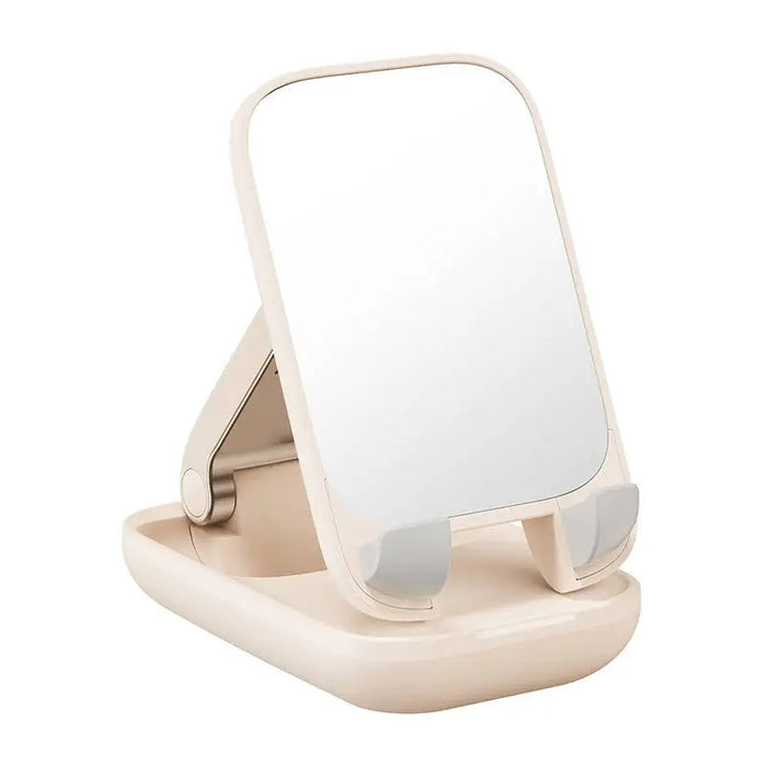 Folding Phone Stand Baseus with mirror (beige) - Straps mounts and holders<<<Mounts<<<Tripods<<<Selfie