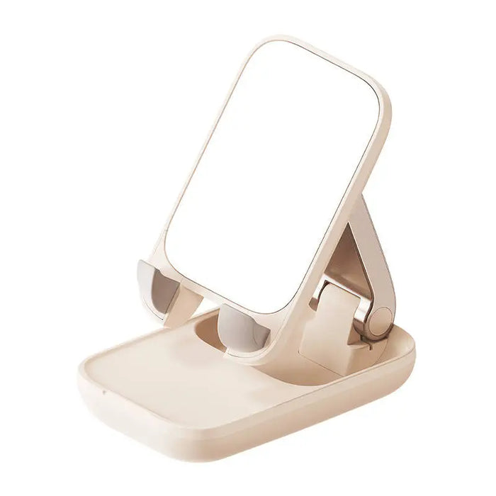 Folding Phone Stand Baseus with mirror (beige) - Straps mounts and holders<<<Mounts<<<Tripods<<<Selfie