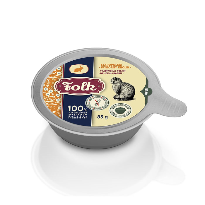 FOLK Traditional Polish delicious rabbit - wet cat food - 85g