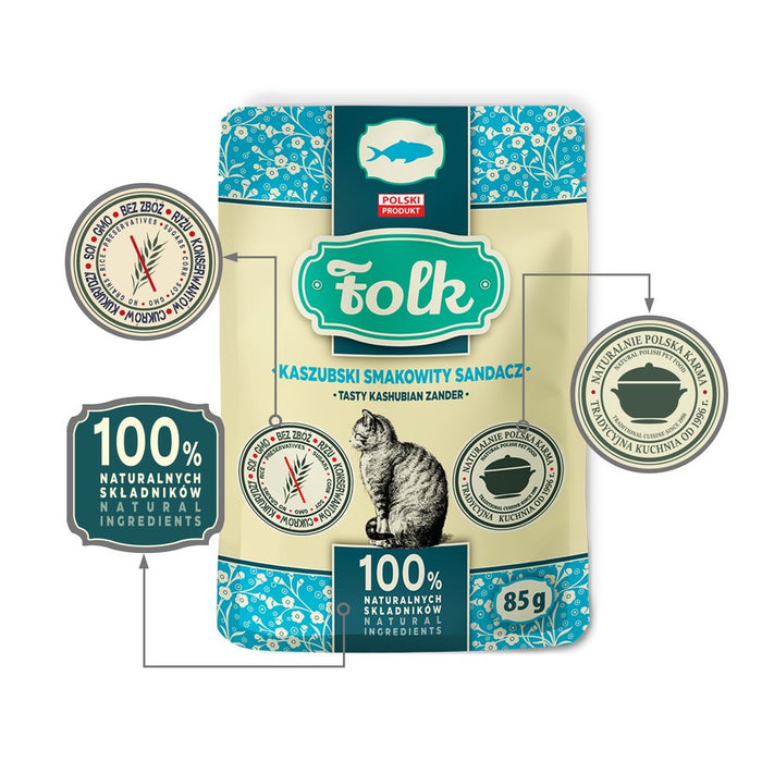 FOLK Tasty Kashubian zander - wet cat food - 85g