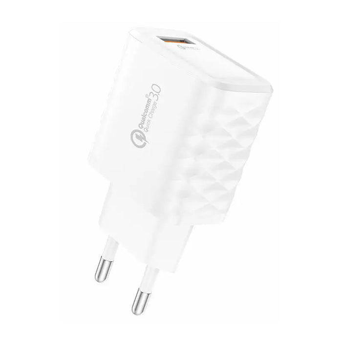 Foneng EU54 18W USB-A 3A mains charger (White) + USB-A to Lightning cable - mains chargers<<<Chargers<<<GSM