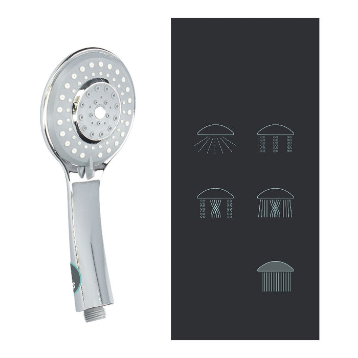 A shower head with a hose to direct the flow Fontastock Stainless steel