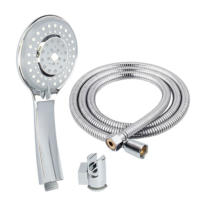 A shower head with a hose to direct the flow Fontastock Stainless steel