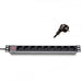 Formrack 19’’ 9 way power outlet strip (Schuko 230V) with on/off switch Aluminium 1U