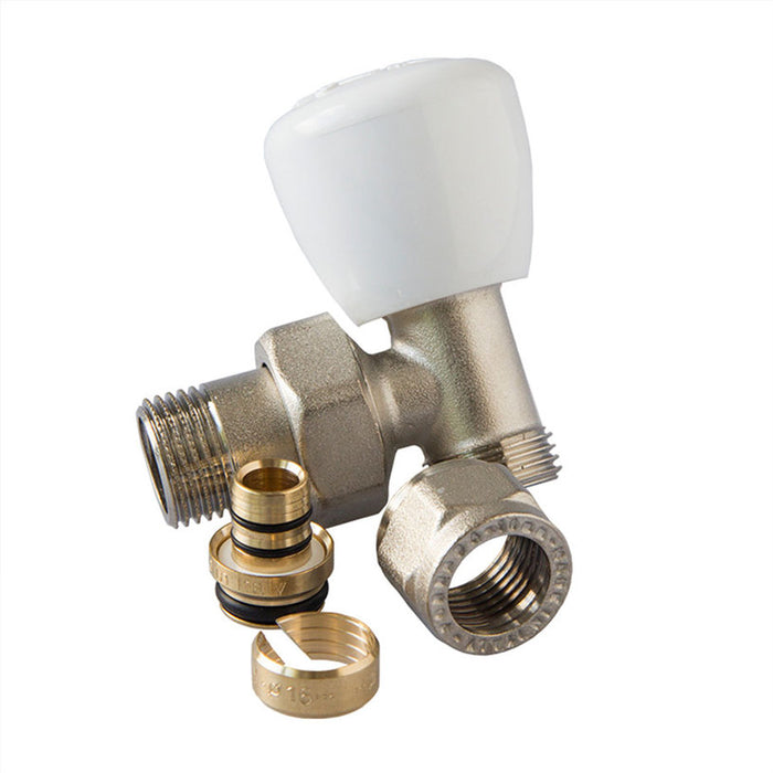 RADIATOR CORNER VALVE WITH ADAPTER F16 FORNARA