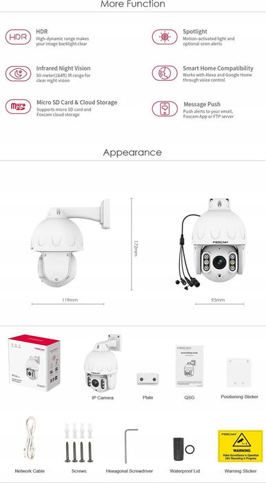 Foscam SD8EP 8MP White Camera