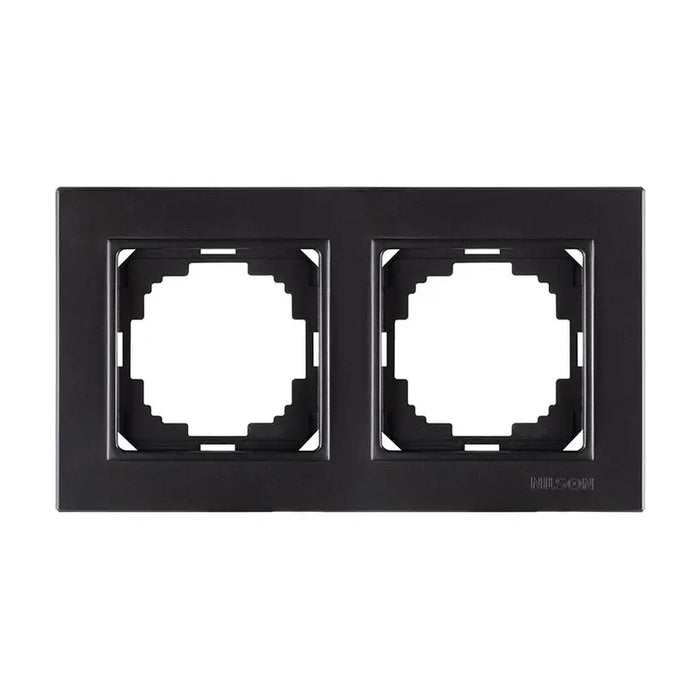 FRAME DOUBLE BLACK MATTE NILSON ALEGRA - Ключове и контакти<<<Електроматериали<<<Praktiker&&&Ключове и