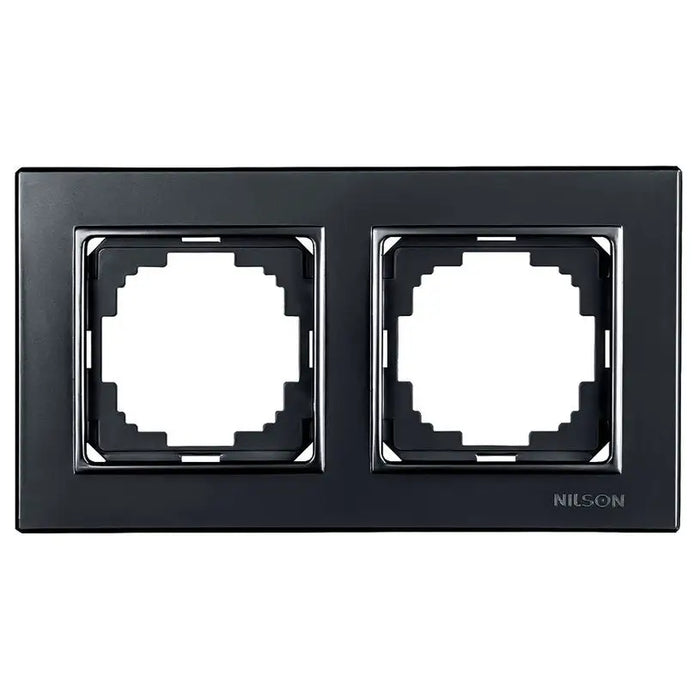 FRAME DOUBLE BLACK NILSON ALEGRA - Ключове и контакти<<<Електроматериали<<<Praktiker&&&Ключове и