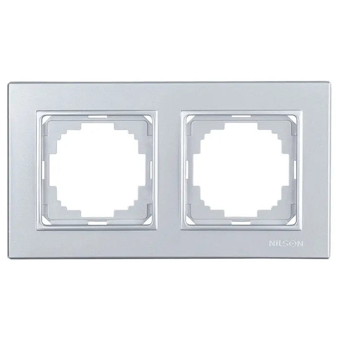 FRAME DOUBLE SILVER NILSON ALEGRA - Ключове и контакти<<<Електроматериали<<<Praktiker&&&Ключове и